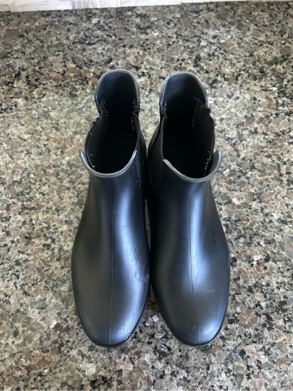 Women Black Chelsea Rain Boots - Picture 2 of 5